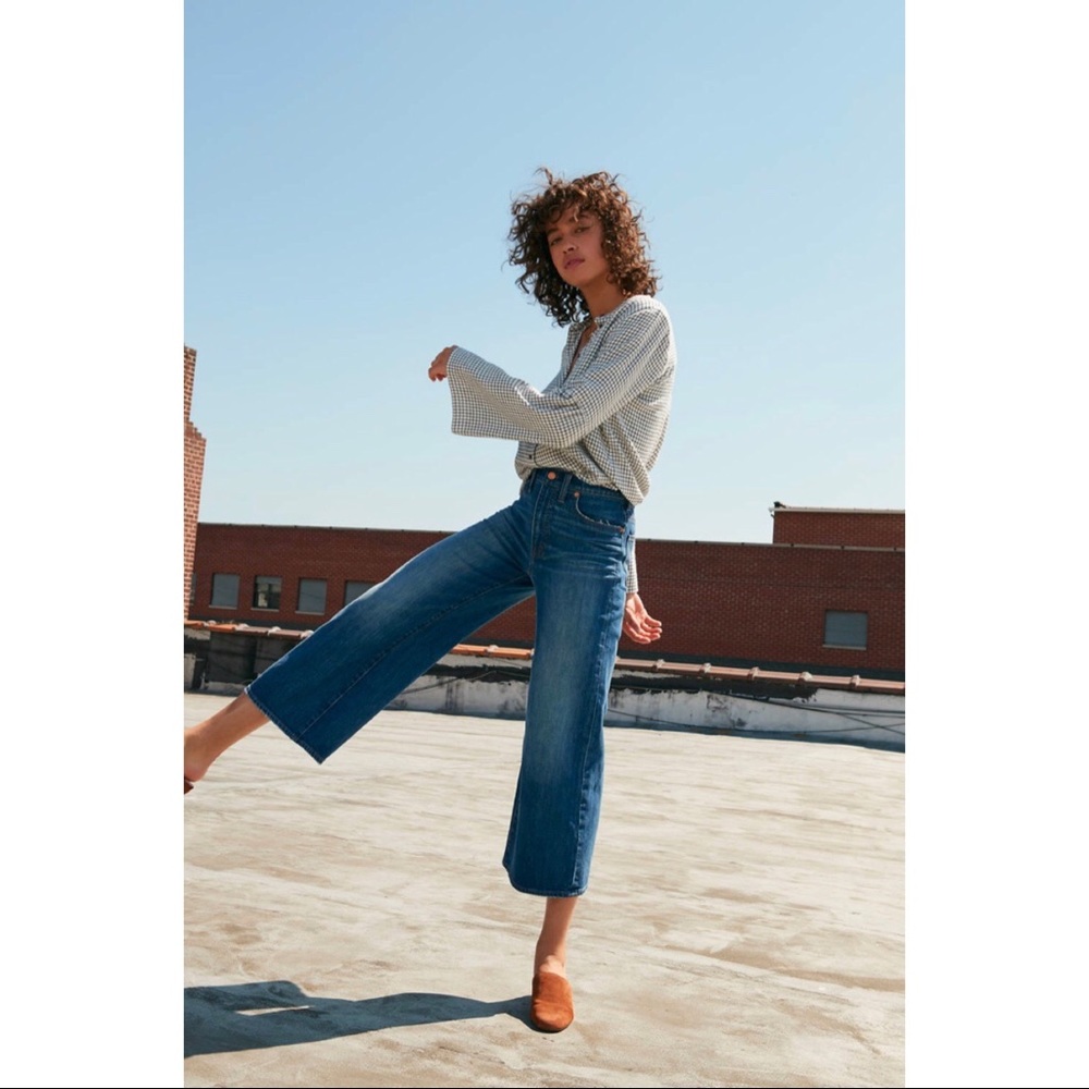 Madewell Bell-Sleeve Button Down in Windowpane
